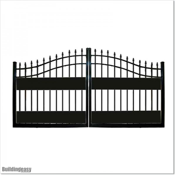 Covered Aluminium Curved Top 3.2M Wide Double Swing Gates in Auckland.