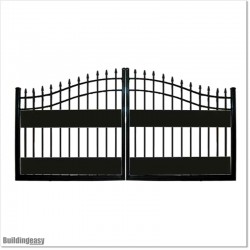 1.5M High Covered Aluminium Curved Top 3.4M Wide Double Swing Gates.