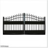 1.5M High Covered Aluminium Curved Top 3.4M Wide Double Swing Gates.
