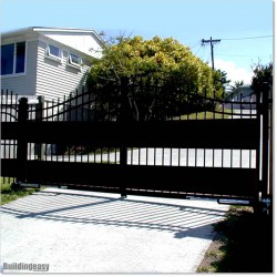 Covered Aluminium Curved Top 3.5M Wide Double Swing Gates in Auckland.