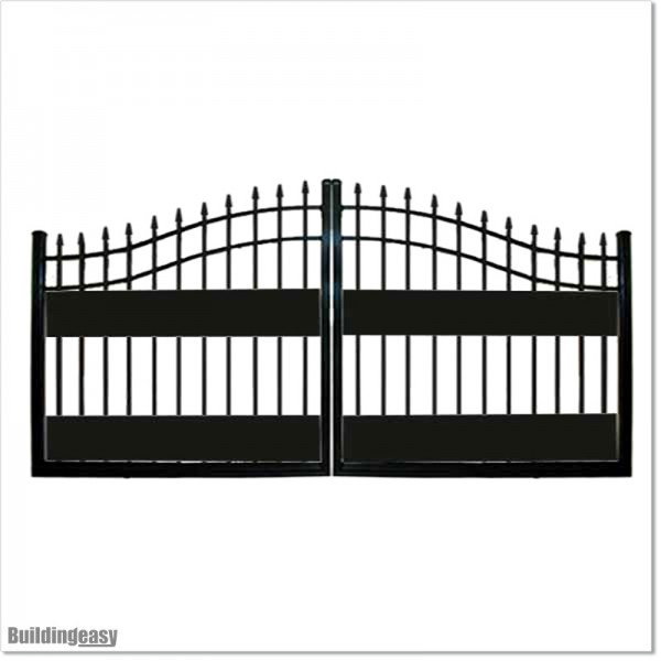 3.7M wide Arch Aluminium Double swing Gate With Fitting Parts In Auckland.