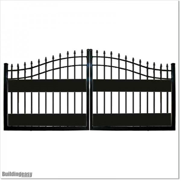 4M Wide Aluminium Double Swing Gate with Plates Fitted in Auckland
