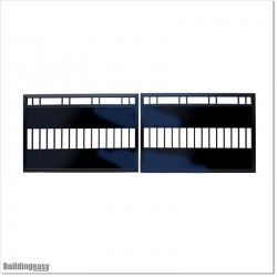 1100MM High 3M wide Aluminium Plates Fitted Double swing Gates.