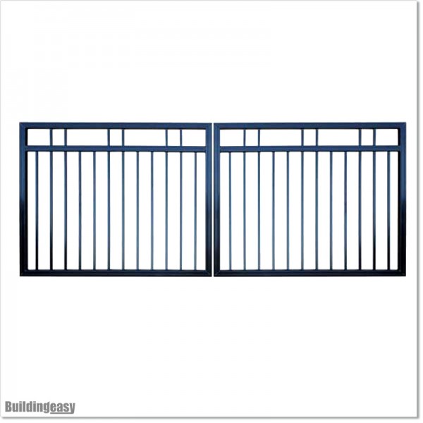 Black Colour 4M Wide Aluminium Double swing Gate in Auckland .