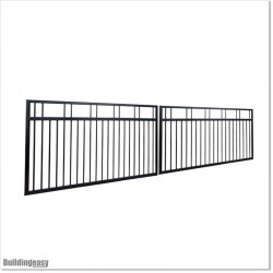 Black Colour 5M Wide Aluminium Double swing Gate in Auckland .