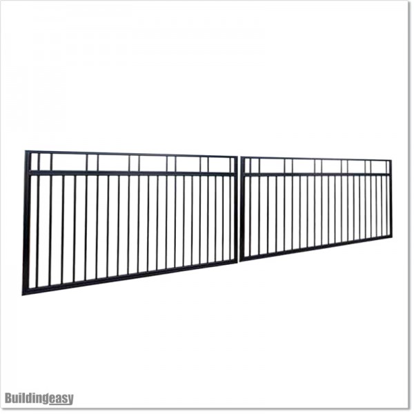 Black Colour 5.4M Wide Aluminium Double swing Gate in Auckland .