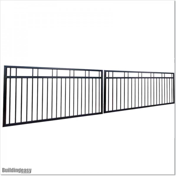 Black Colour 5.8M Wide Aluminium Double swing Gate in Auckland .