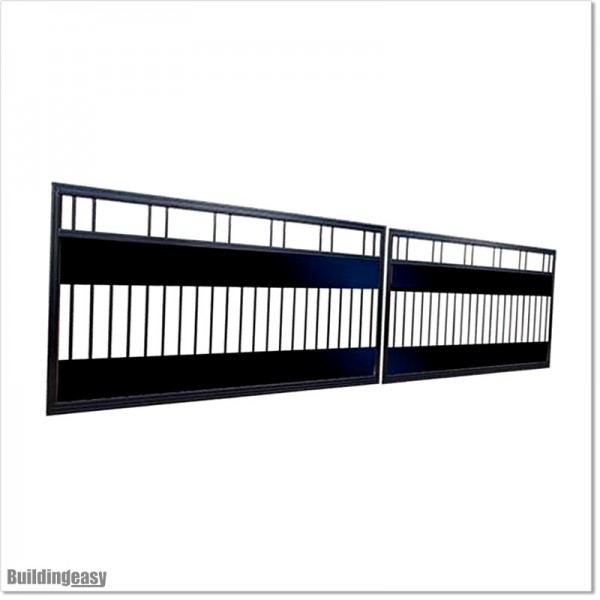 Black Colour 5M Wide Aluminium Double swing Gate in Auckland .