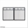 Black Colour Powder Coated Double Swing Gates 2.9M Wide with Spear Heads.