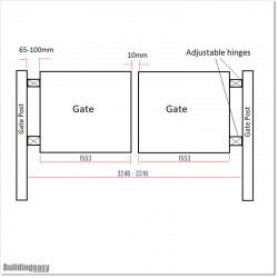 Spikes Fitted Aluminium Double Swing Gate 3.1M Wide and 1.8M High.