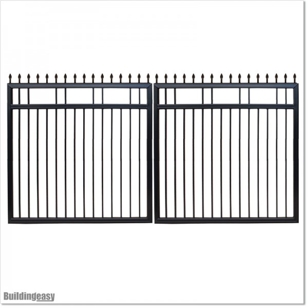 100% Aluminium 3.8M Double swing Gates with Spear Heads Fitted in NZ.