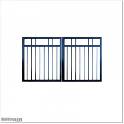 2.7M wide Aluminium Double swing Gate in Auckland black Colour.