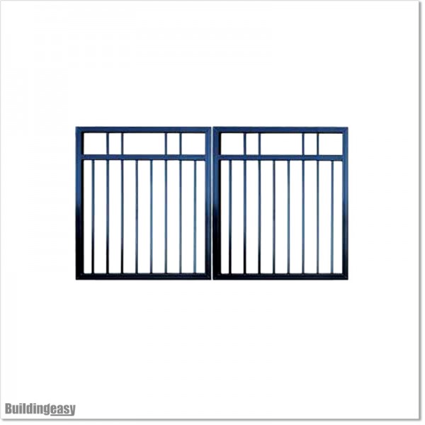 2.7M wide Aluminium Double swing Gate in Auckland black Colour.