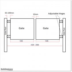 2.7M wide Aluminium Double swing Gate in Auckland black Colour.