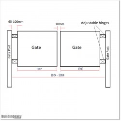 Very Light Aluminium Double Swing Gate 3.78M Wide and 1.7M High.