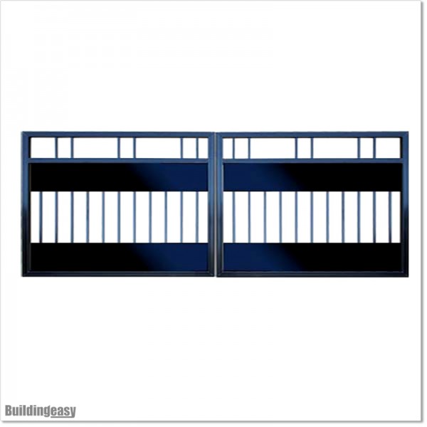 3.8M Wide Aluminium Double Swing Gate with Plates Fitted in Auckland
