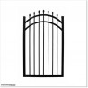 Aluminium Curved Top Pedestrian Gates 1M Wide in Black Colour