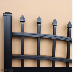 Aluminium Curved Top Pedestrian Gates 1M Wide in Black Colour