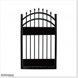 Aluminium Curved Top Pedestrian Gates 1M Wide in Black Colour