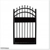Aluminium Curved Top Pedestrian Gates 1M Wide in Black Colour
