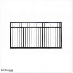 3.2M Wide Black Powder Coated Aluminium Flat Top Sliding Gate 1.7M High