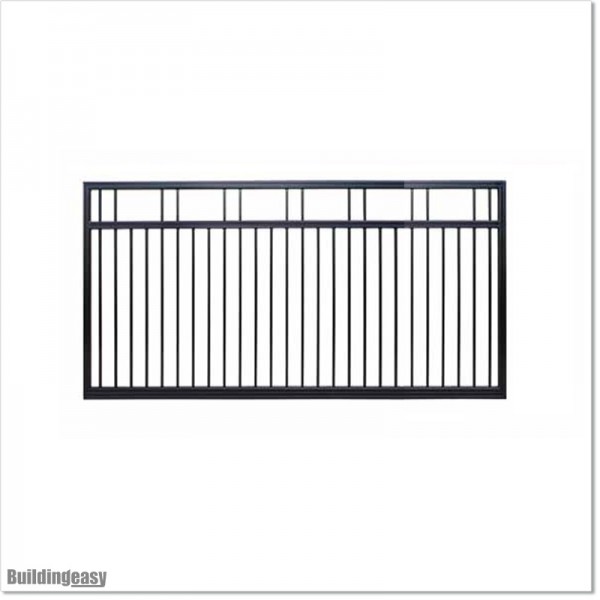 3.2M Wide Black Powder Coated Aluminium Flat Top Sliding Gate 1.7M High