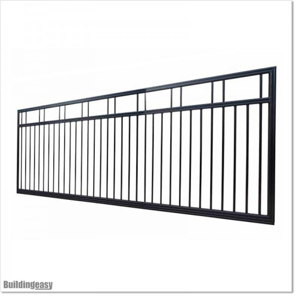 5.8M Wide Black Flat Top Aluminium Sliding Gate 1.7M High in Manukau.