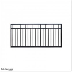 3.7M Wide Black Colour Aluminium Flat Top Sliding Gate 1.4M High