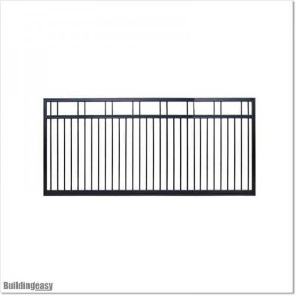 3.7M Wide Black Colour Aluminium Flat Top Sliding Gate 1.4M High