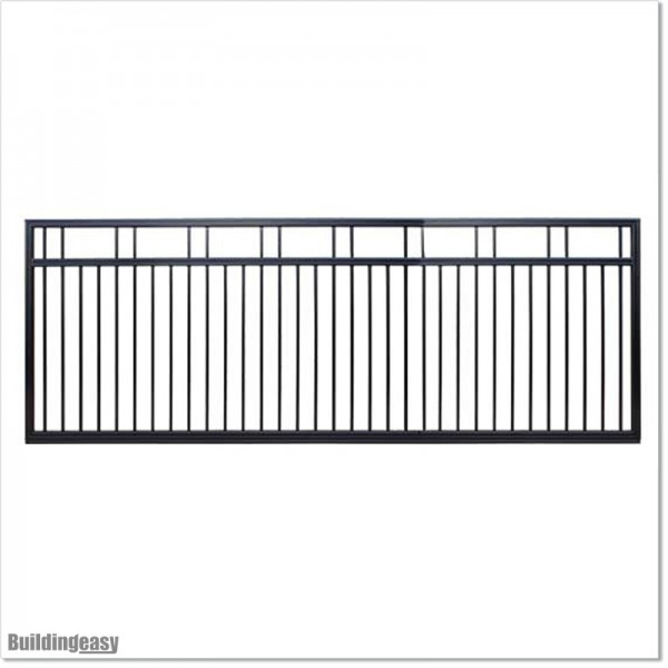 4.7M Wide Gate 1.4M High Flat Top Sliding Gate in Black Colour.