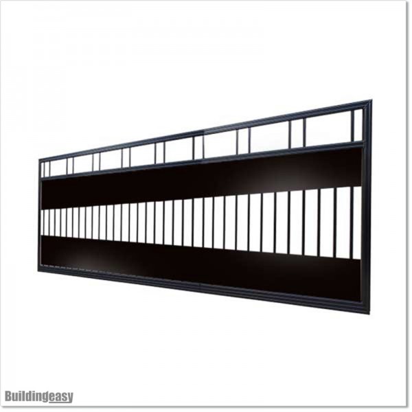 Black Flat Top Sliding Gates 5.3M Wide & 1.5M High Covered With Plates