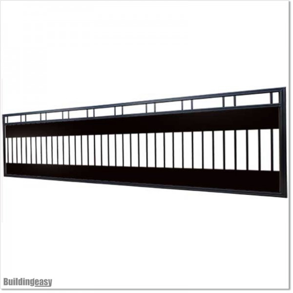 Black Flat Top Sliding Gates 6.4M Wide & 1.2M High Covered With Plates