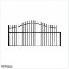 Black Arch Top Double Sliding Gates 4M Wide and 1.8M High in Auckland.