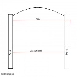 4.5M Wide & 1.8M Centre And 1.5M End Height Curved Top Sliding Gate
