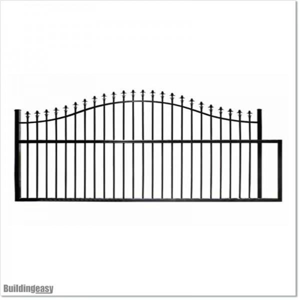 Stylish Black Colour Arch Top Sliding Gates 5.5M Wide and 1.8M High