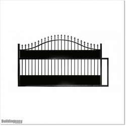 Covered 3.5M Wide Arch Top Aluminium Sliding Gate 1.8M High in Auckland