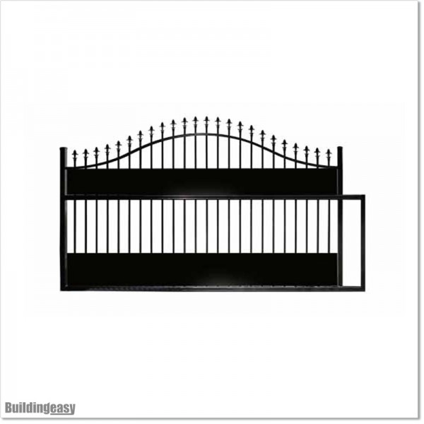 Covered 3.5M Wide Arch Top Aluminium Sliding Gate 1.8M High in Auckland