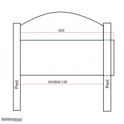 Covered 3.5M Wide Arch Top Aluminium Sliding Gate 1.8M High in Auckland