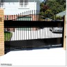 Black Arch Top Sliding Gates 4M Wide & 1.8M High Covered With Plates