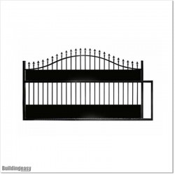 Black Arch Top Sliding Gates 4M Wide & 1.8M High Covered With Plates