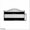Black Arch Top Sliding Gates 4M Wide & 1.8M High Covered With Plates