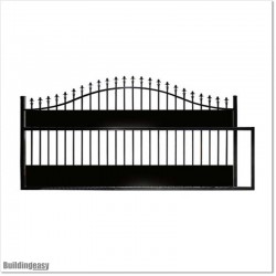 5M Wide Curved Top Aluminium Sliding Gate 1.8M High With Added Privacy