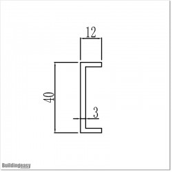 U Profile is made out of Aluminium 6063 grade material. Profile is 40 X 12mm