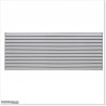 Aluminium Louver Fence is 1.2M high and 1.8M wide. Colour is Silver Pearl.