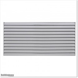 Aluminium Louver Fence is 1.45M high and 1.8M wide. Colour is Silver Pearl.