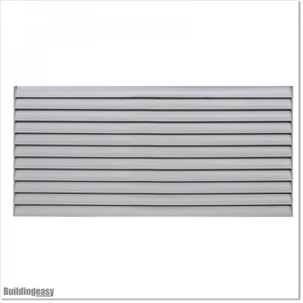 Aluminium Louver Fence is 1.45M high and 1.8M wide. Colour is Silver Pearl.