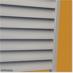 Aluminium Louver Fence is 1.8M high and 1.8M wide. Colour is Silver Pearl.