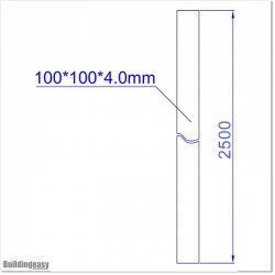 4” Aluminium Gate Post 2.5M high and powder coated in Iron Sand colour.