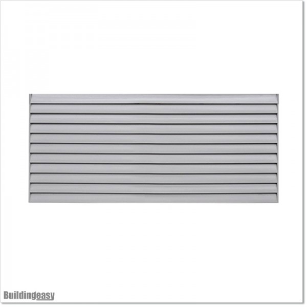 Aluminium Louver Fence is 1.2M high and 1.5M wide. Colour is Silver Pearl.