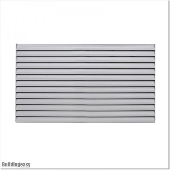 Aluminium Louver Fence is 1.45M high and 1.5M wide. Colour is Silver Pearl.